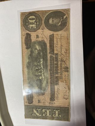 Us Paper Money Confederate $10 Dollar Bill 1864 Richmond,  Va
