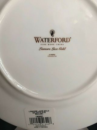 Waterford Lismore Lace Gold 2 PLATES Accent Salad & Bread Plate Dinnerware 2