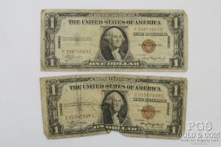 2 1935 - A Hawaii Wwii Emergency Issue $1 Silver Certificates Us Currency 19924