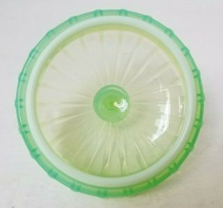 RARE 1920 ' s Fenton GREEN RIB OPTIC OPALESCENT Lid only (for Pitcher) 3