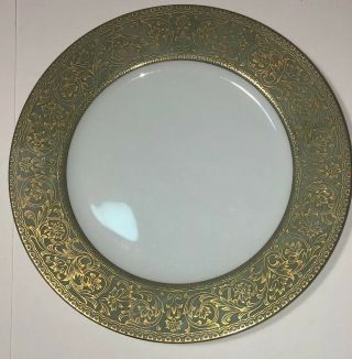 Sango China Versailles 3632 Salad Plate Green Band With Gold Filigree 7.  75”
