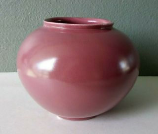 Coronet Ceramics - Mid Century California Art Pottery Ball Vase - Rose Glaze