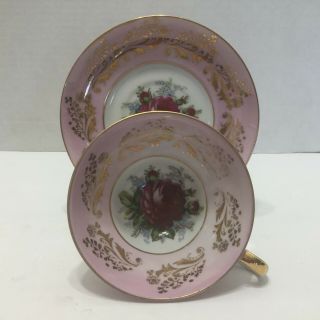 Vintage Royal Sealy Cabbage Rose Teacup And Saucer
