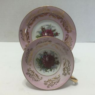 Vintage Royal Sealy Cabbage Rose Teacup and saucer 2