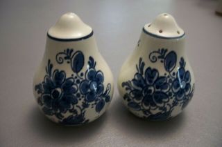 Vintage Porcelain Salt And Pepper Shakers - Delft Of Holland
