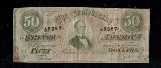 Usa | 1864 | $50 Us Confederate States Of America | Vf