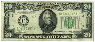 Fr.  2054a - C 1934 $20 Federal Reserve Note Philadelphia Green Seal