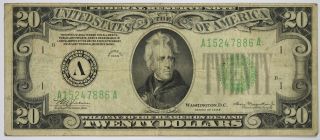 Fr.  2054a - A 1934 $20 Small Size Federal Reserve Note Boston
