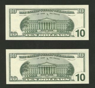 FR 2033 - B STAR & FR 2033 - B Ten Dollars ($10) Federal Reserve Notes York 2