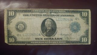 $10 1914 Large Note Federal Reserve San Francisco
