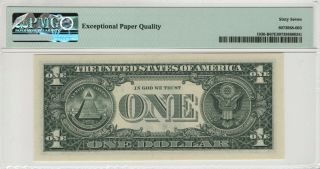 2003 A $1 FEDERAL RESERVE NOTE YORK REPEATER SERIAL PMG 67 EPQ (175F) 2