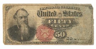 Fr 1376 5th Issue 50 Cent Edwin Stanton Fractional Currency