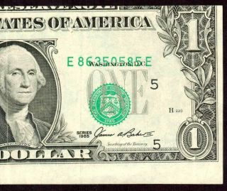 ((error))  $1 1985 Federal Reserve Note Misaligned More Currency