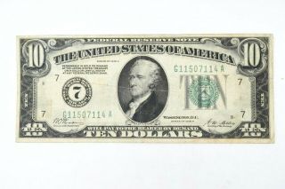 1928 - A Federal Reserve Note $10 Redeemable In Gold Chicago Illinois