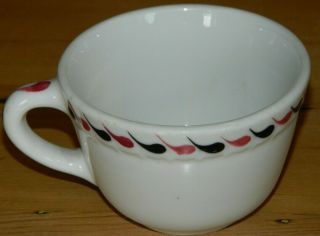 1947 Coffee Cup Black Pink Tear Drops Syracuse China Econo - Rim