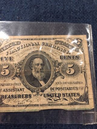 1863 5 Cent Fractional Currency Note Green Reverse 3