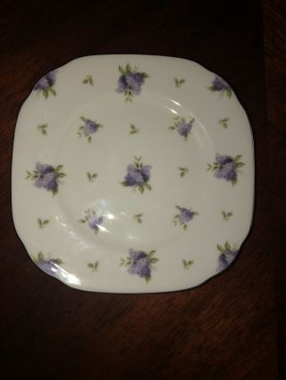Royal Albert Lilac Lane Platinum Square Bread And Butter Plate Euc