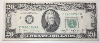 1985 $20 Twenty Dollar Bill Federal Reserve Note Atlanta Vintage Old Currency