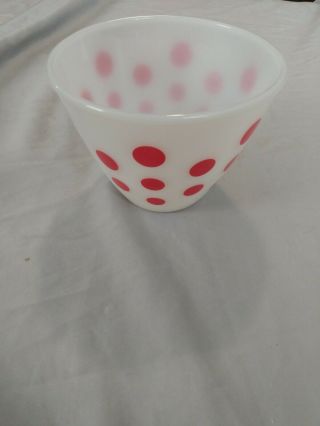 Vintage Fire King Oven Ware Red Polka Dot Grease Jar Bottom Only - No Lid