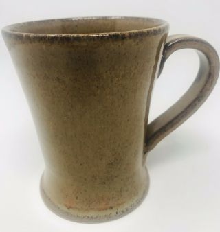 Hand Crafted Studio Pottery Brown Coffee Tea Mug Design Large 4.  5” Tall 3