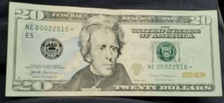 2017 $20 Dollar Bill Star Note Uncirculated - Low Serial Number