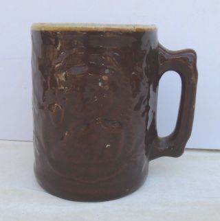 Antique Burley & Winter Pottery Stoneware Mug Tankard Brown Windmill Captain