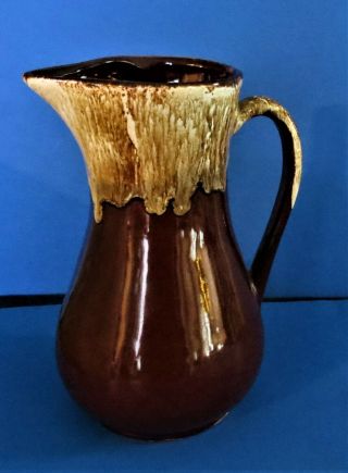 Vintage Roseville Ohio Pottery Brown Drip Glazed Ceramic Pitcher