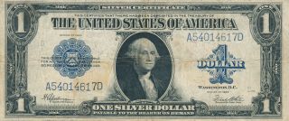 Usa Silver Certificates 1 Dollar 1923 A54014617d Km342 - F