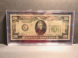 Series Of 1928 - B Us $20 Twenty Dollar Bill - " Redeemable In Gold " - 909r