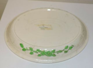 Vintage Homer Laughlin Oval Oven Serve Platter With Green Floral