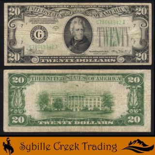 1934 - A $20 Chicago Frn Federal Reserve Note Fr 2055 - G 48942 - P