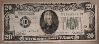 Series Of 1928 Us $20 " Redeemable In Gold " Twenty Dollar Bill