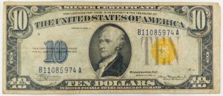 1934a $10 N.  Africa Silver Certificate Yellow Seal