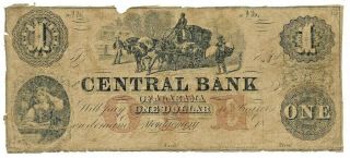 Montgomery Al - Central Bank Of Alabama - One Dollar Obsolete Note