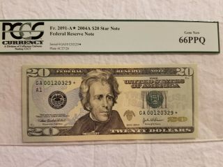 2004 A $20 Dollar Star Note Pcgs 66 Gem