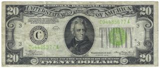 $20 1934 Federal Reserve Note Philadelphia Fr 2054 - C Lgs