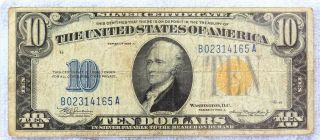 $10 1934 A ( (north Africa))  Silver Certificate Paper Currency