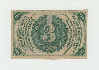 Fr.  1226 Fractional Currency 1863 Third Issue 3c Three Cents Note US Washington 2