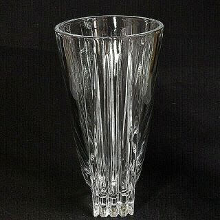 1 (one) Riedel Art Deco Crystal Flower Vase 9 1/2 " Tall - Signed