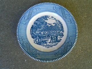 Royal China Ironstone Currier And Ives 6 1/4 " Dessert Plate Old Grist Mill Usa
