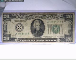 1928a Federal Reserve Note 20.  00 Fr2051c (62 - 314 7m/o)