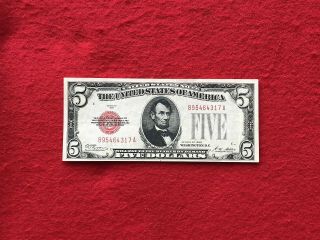 Fr - 1525 1928 Plain Series $5 Red Seal Us Legal Tender Note Extremely Fine