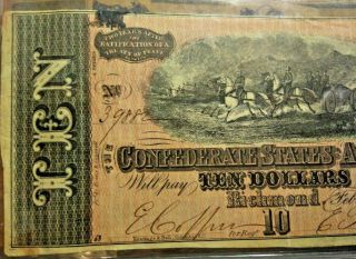 Type 68 Ten Dollars ($10) - Feb.  17th,  1864 - Confederate States of America 3