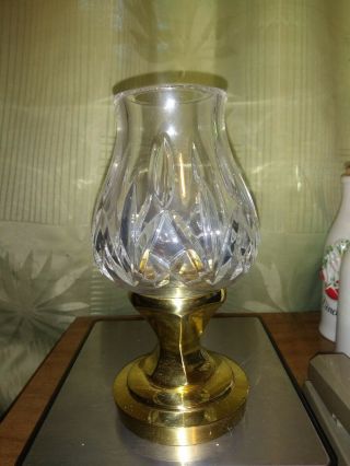 Waterford Vintage Crystal Candle Votive On Gold Stand 2 Piece
