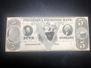 Portsmouth,  Nh - Piscataqua Exchange Bank $5 18 Reminder