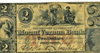 $2 " Mount Vernon Bank " (providence) 1800 