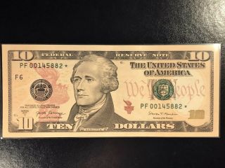 Low Print $10 2017 Gem Cu Star Federal Reserve Note F Atlanta Only One 320k Ten
