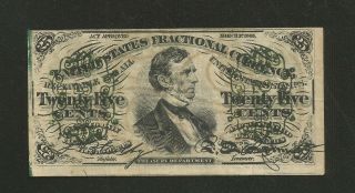 Fr.  1295 Third Issue - Twenty - Five Cents (25c) Fractional 1864 - 69