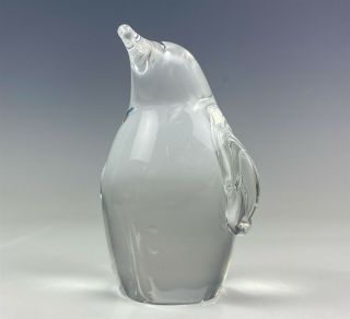 Steuben Crystal Studio Hand Crafted Blown Art Glass Penguin Bird Figurine Nr Jqf