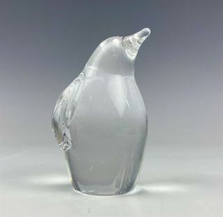 Steuben Crystal Studio Hand Crafted Blown Art Glass Penguin Bird Figurine NR JQF 2